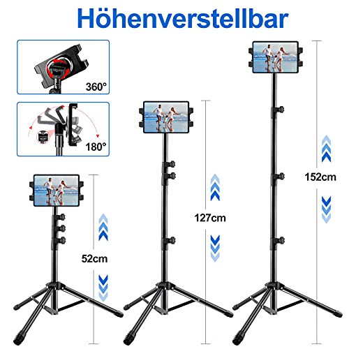 iPad Ständer Verstellbare, Tablet Stativ mit 360 Grad Drehung iPad Halterung, Tablet Bodenständer für iPad Pro 12.9/11… – Bild 4