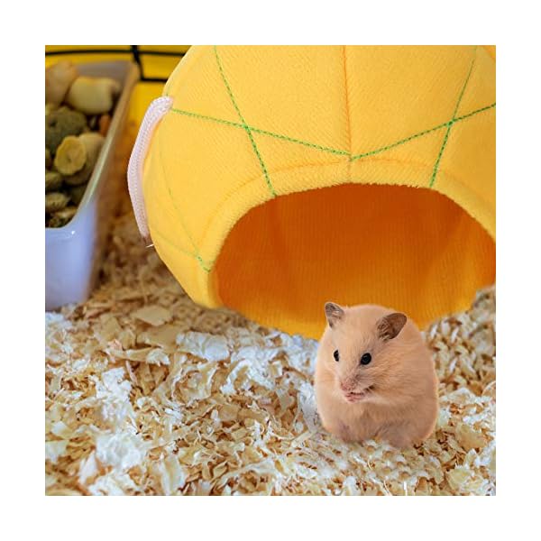 Jetec 2 pieces hamster hammock soft bed small pet house animals hamster hanging house cage nest for guinea pig rat chinchilla sleep and play (banana and pineapple) - image 5