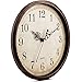 Bernhard Products Vintage Brown Wall Clock Silent Non Ticking 12 Inch Quality Quartz Battery Operated Round Decorative Easy to Read for Home Kitchen Living/Dining Room Bedroom Office Classroom School