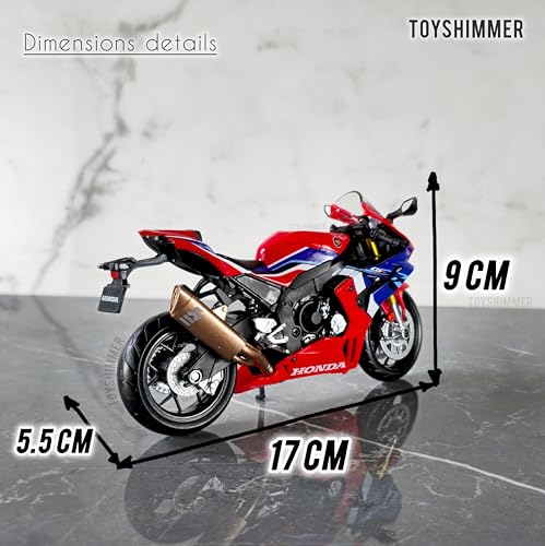 Image of Hoda CBR1000RR-R Firblade SP Superbike Sporty Diecast Motorcycle Model, 1:12 Scale, Red & Blue Color