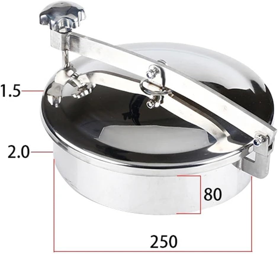 SS304/316L Normal Pressure Manhole Cover Sanitary Quick Opening Manhole Wine Tank Welding Round Flange Manhole Silicone(OD 250mm)