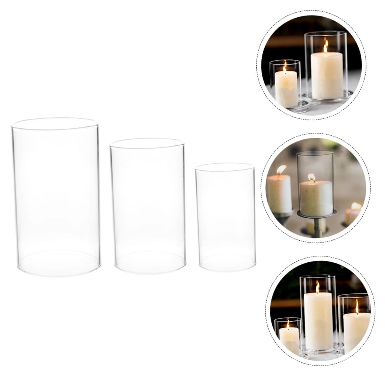 Generico 3 Pz Ombra Di Titolari Barattolo Di Profumo Leggero Imbrattare Stoppini Di Lumino Kit Per Realizzare Candele Candelieri Portacandele Alto Borosilicato