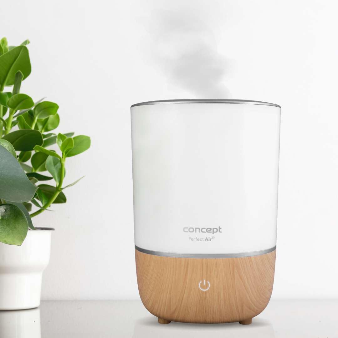 Concept Hausgeräte ZV1200 Perfect Air Humidificador de aromaterapia, 4 litros, 3 niveles de intensidad de vapor, adecuado para habitaciones de hasta 30 m2 (blanco)