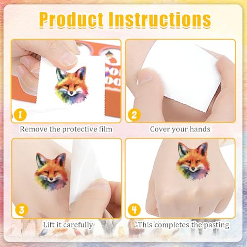 Tattoos für Kinder, 10 Blatt Wasserfarben Tiere Kindertattoos Hautfreundlich, Kleine Geschenke für Mädchen Junge ab 5 6 7 8 9 10 Jahre, Mitgebsel Kindergeburtstag, Geburtstag Party Give Aways