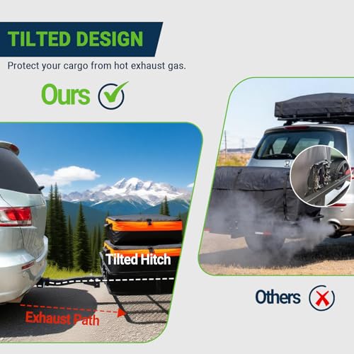 Hitch Rack Cargo Carrier for Car - Metal Luggage Storage Basket for Truck RV ATV Vehicle - Tow Hitch Mount Racks Rear Carriers with 2 in Receiver - 60x24X6 Utility Folding Trailer Travel Platform by Season Guard - Image 4