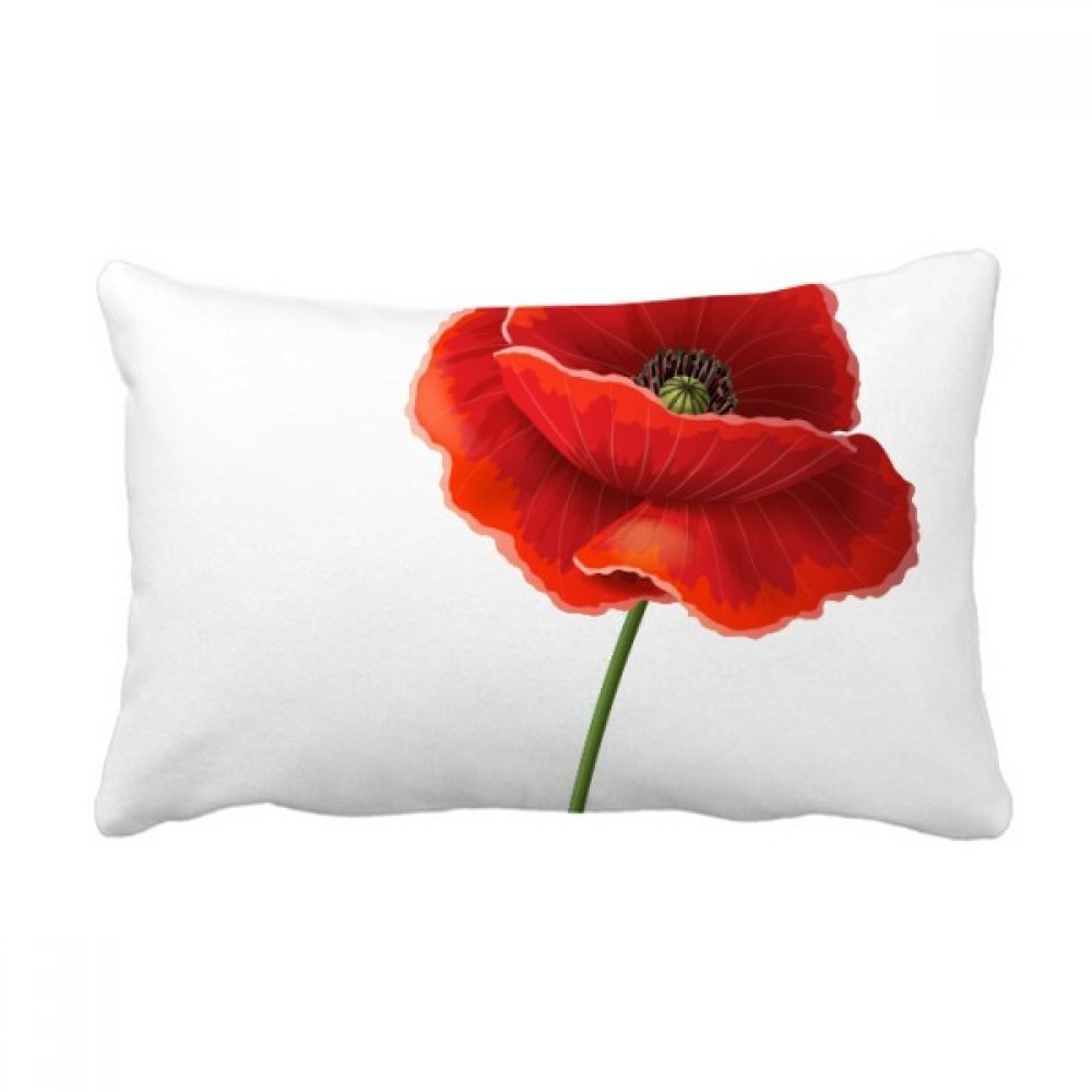 Coussin lombaire pavot rouge art 40x60 cm multicolore pour décoration canapé salon