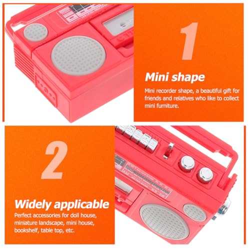 Image of Toyvian Dollhouse Record Player Vintage Recorder Player Miniature Dollhouse Accessories Dollhouse Furniture Photo Prop Home Decor
