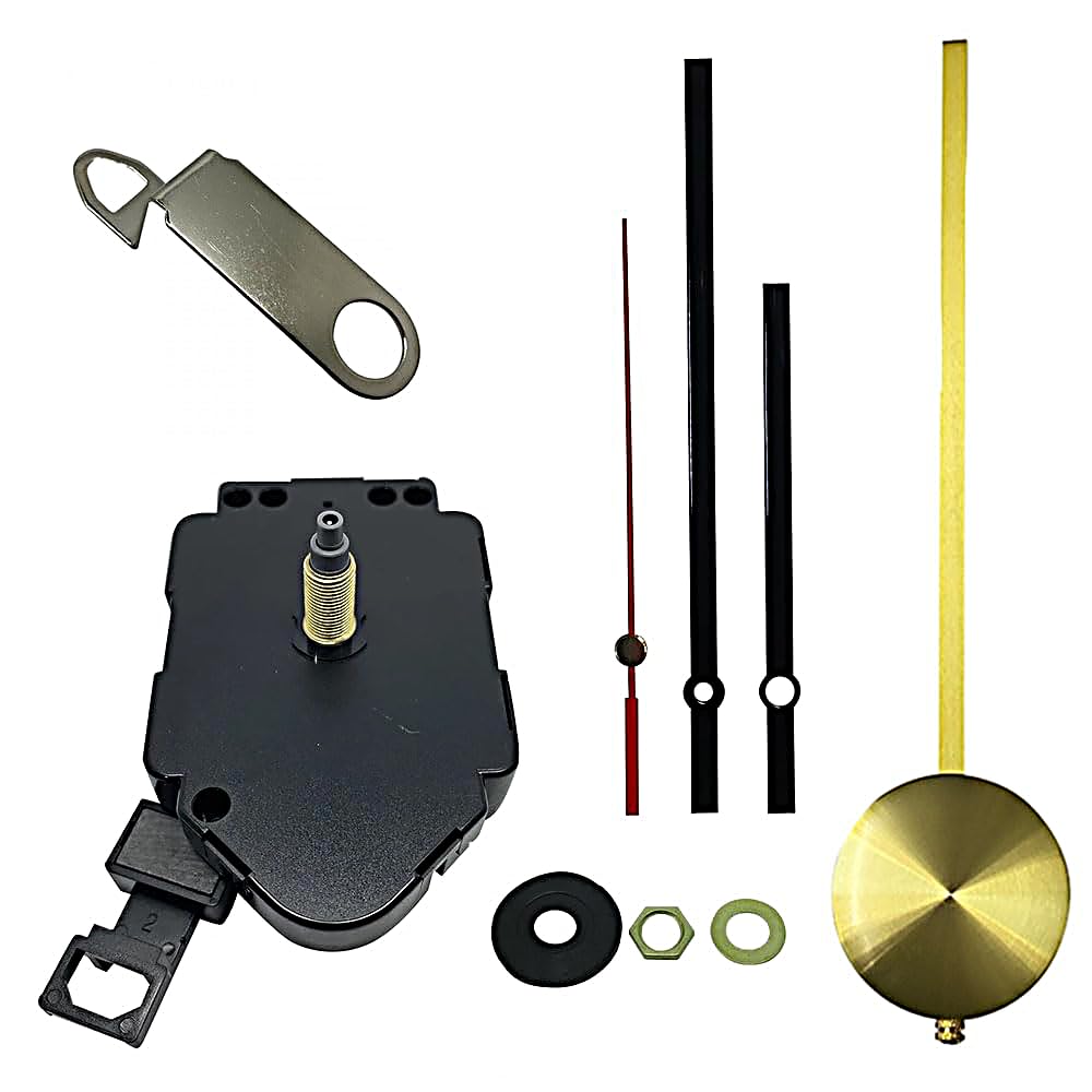 Dans Clock Shop Black Complete Quartz Ticking Replacement Pendulum Clock Movement Mechanism Motor Parts Diy Repair (130Mm Hands)