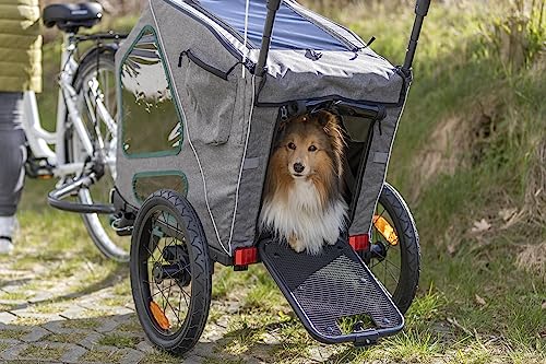 TRIXIE Hundeanhänger für das Fahrrad 41 x 54 x 62 cm bis zu 25 kg – gefederter Hundefahrradanhänger mit hohem Frontteil – mit extra großer Heckklappe, 12800