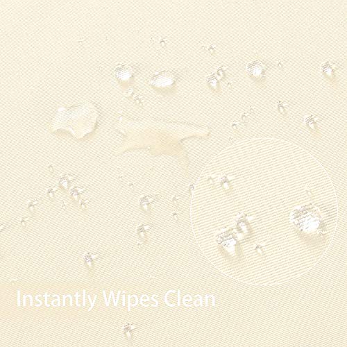 Image of Obstal Round Table Cloth, Ivory, 60 Inch Diameter | Oil-Proof Spill-Proof Water Resistance Microfiber Tablecloth, Decorative Fabric Circular Table Cover for Outdoor /Indoor Use