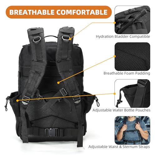 Image of gracedon Tactical Backpack - Military Molle Bag 3 Days Pack for men and Women Large Assault Rucksack 45L