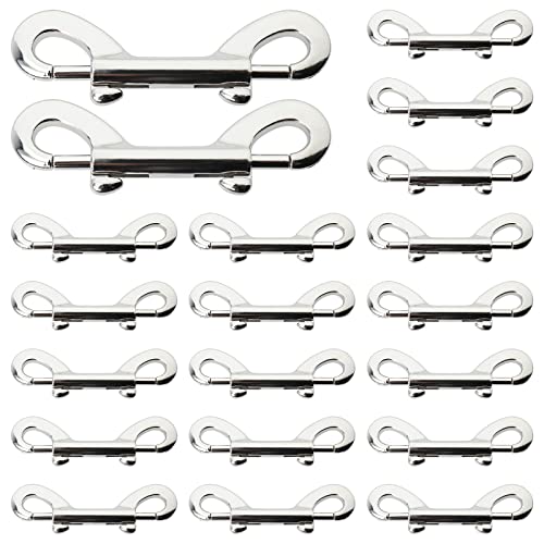 Yaegoo 20 Stück doppelseitige Bolzen-Druckknöpfe, 8,9 cm Zinklegierung, doppelte Karabinerhaken, 20 Stück doppelseitige Bolzen-Karabinerhaken Cover