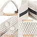 2025 Woven Tote Bag for Women with Purse, Extra Large Capacity Fashion Shoulder Hobo Underarm Bags, Large Woven Handmade Work Commuter Day Bags (White)