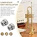 2-Pack Compatible with Bach Stradivarius Trumpet 3rd Valve Slide Stop Nuts and Tuning Slide Stop Screws, Stainless Steel American Standard Thread for Accurate Tuning and Smooth Slide Action