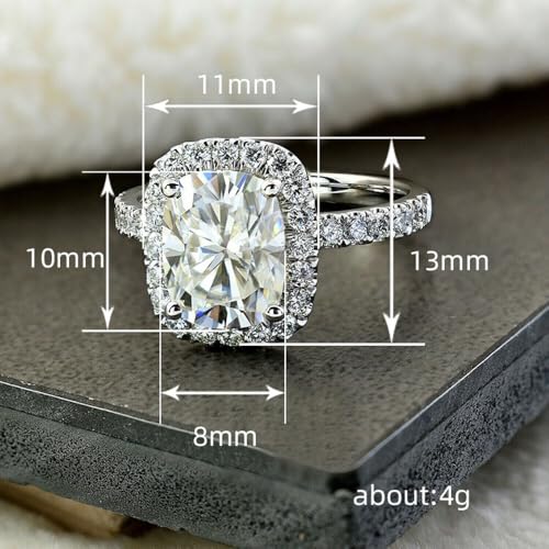 White Gold Plated Rectangle Cubic Zirconia Inlaid Fashion Four-prong Engagement Rings Wedding Bridal Band Promise Rings Evening Parties Anniversary Valentine's Day Gifts Eternity Bands for Women2