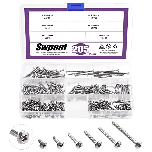 Vis autotaraudeuses Phillips inox 304 tête bombée cruciforme pour tôle bois plastique Swpeet
