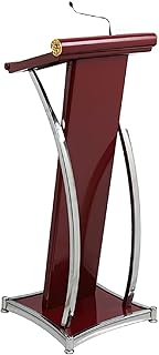 CCNOS Heavy-Duty Rose Wood Steel Podium with Mic/ Lectern Stand for Church/Teachers conferences, seminars, schools, colleg...