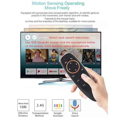 Image of Air Mouse Wireless Infrared Remote Control 6 Axis Gyroscope IR Learning Original Fly Mouse with Voice Input Mic Compatible for Any Smart TV Android TV Box PC Projector Universal