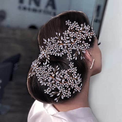Bandeaux de mariée ULAPAN en strass dorés, finis les bijoux lourds qui glissent