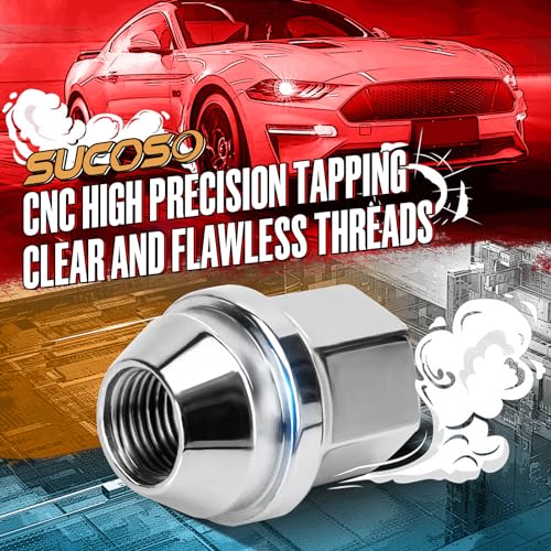 14x1.5 OEM Factory Style Large Acorn Seat Wheel Lug Nuts, 20 PCS M14x1.5 Closed End One-Piece Lugnuts for Grand Cherokee/Wrangler/Mustang/Camaro/RAM 1500
