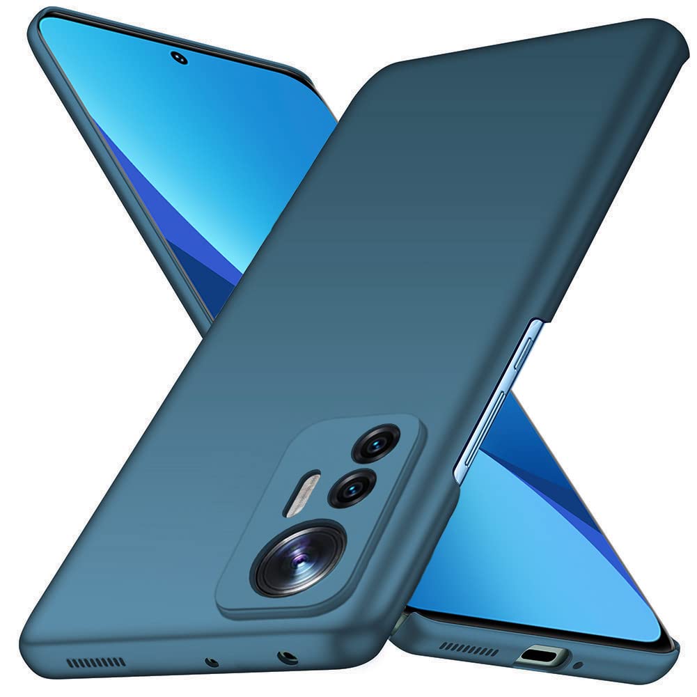 YIIWAY Compatible with Xiaomi 12 / 12X 5G Case, Blue Ultra Slim Case Hard Cover Shell Compatible with Xiaomi 12 / 12X 5G YW42577