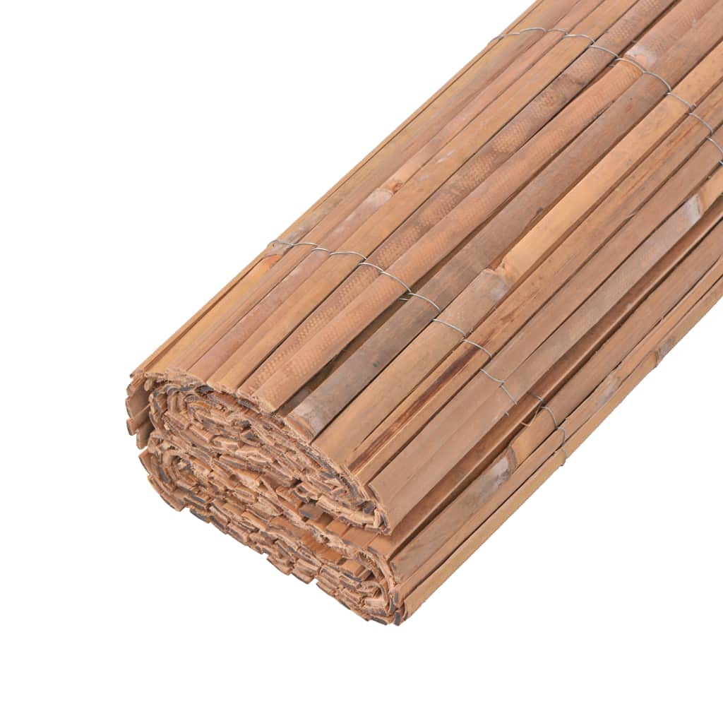 Ogrodzenie bambusowe, 2 sztuki, 100 x 400 cm, ogrodzenie ogrodowe, ochrona przed wzrokiem, na taras, do ogrodu, z naturalnego materiału bambusowego i nierdzewnego wzornictwa, jako dekoracyjna