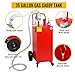 Migoda 35 Gallon Fuel Caddy, Portable Fuel Transfer Storage Tank With Wheels & Hand Siphon Pump, Gasoline Diesel Fuel Container for Car, Boats, Motorcycle, Red