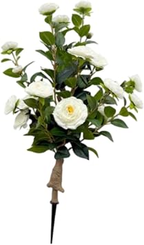 Fenteer Artificial Camellia Tree Fake Greenery Tree Stake with for Indoor and Outdoor for Porch Garden Front Door Wedding Decor, White