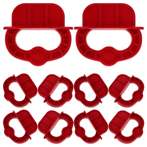 Healeved 12 Espaciadores de Cubierta Rojos de 1/4 Pulgada, Anillos Espaciadores para Tablas de Terraza, Herramienta Manual para Instalación Uniforme de Tarimas, Accesorios para Alineación