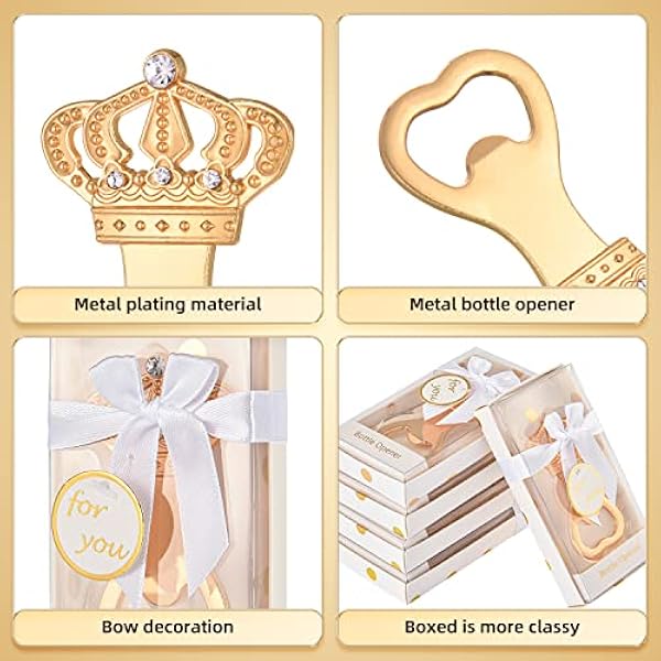 24Packs Witte Kroon Flesopeners voor Baby Shower Gunsten Terug Geschenken of Bruiloft & Verjaardag Decoraties Bruids Souvenirs voor Gasten