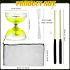 Chinese Yoyo Diabolo Set Includes 5 Inch Colorful LED Diabolo Light Up with 2 Pieces Diabolos Sticks, 1 Piece String and 1 Piece Net Bag for Fun Christmas Gifts (Yellow)