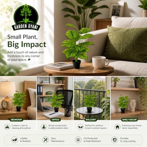 Image of Artificial Philodendron Plant with Black Pot - 26 Inch Tall Faux Green Decorative Plant for Indoor Outdoor Home, Office, Balcony & Living Room Decor