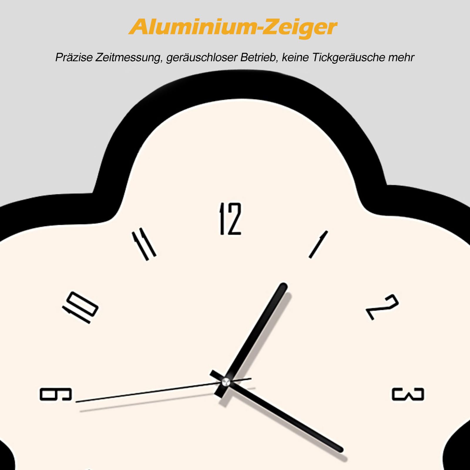 Ergocar Cartoon-Tischuhr, Batteriebetrieben, Kristallklares Glaszifferblatt, Extrem Leise, Kein Ticken, 25 cm (9,84 Zoll) Ideal Als Dekoration Für Wohnzimmer, Schlafzimmer, Nachttische Und Regale