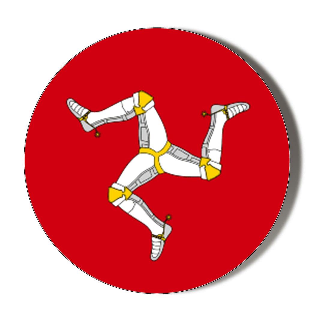 Gift Insanity White Isle Of Man Flag 38Mm Round Fridge Magnet