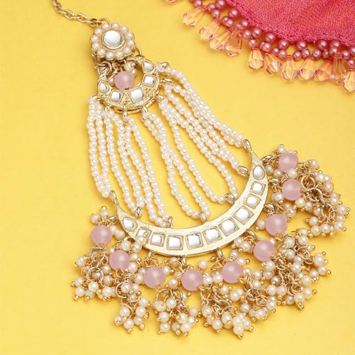 Image of Karatcart Gold Plated Handcrafted Kundan Passa for Women