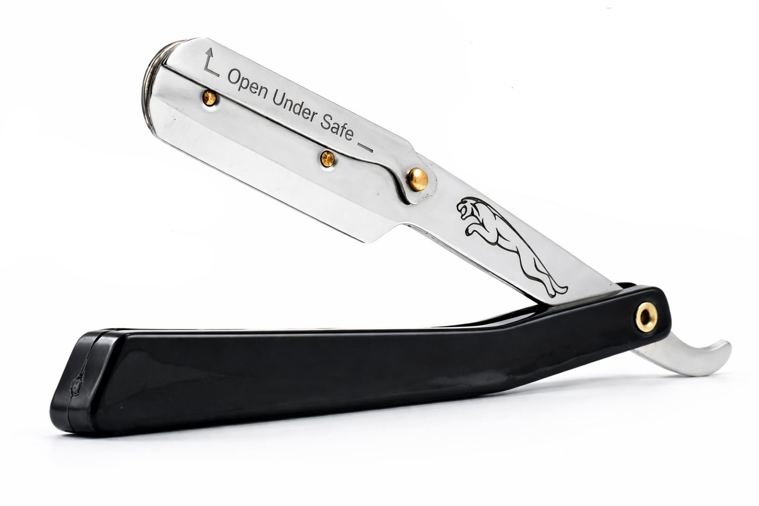 Men Professional Barber Shaving Razor, Folding Straight Edge Razor Inside 1 Blade