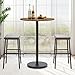 YATINEY Bar Table, Round Bar Table Set of 2, Counter Height Table, Pub Cocktail Table, Metal Frame, for Bistro, Dining Room, Living Room, Terrace, Rustic Brown and Black BT05L2BRY1