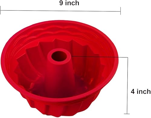 Miniatura 2 de IELEK Molde de silicona para pasteles para hornear molde de anillo de tubo flexible antiadherente