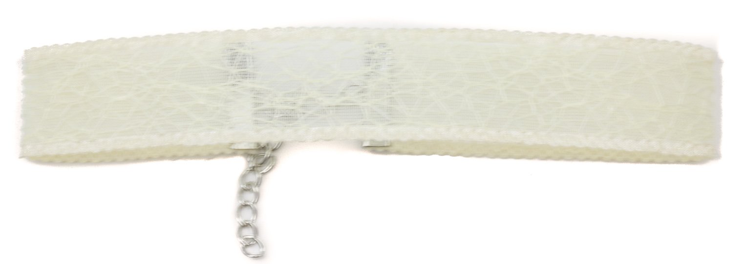 Mytoptrendz® 2cm Wide Fancy Delicate Lace Choker Necklace Tulle Ribbon Colour (Cream)