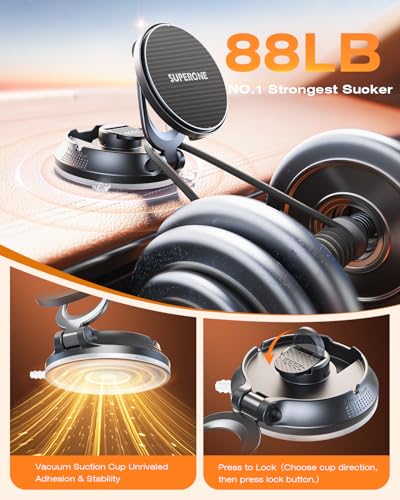 SUPERONE 15W MagSafe Magnetic Wireless Car Mount Charger for iPhone 12-17 - image 4