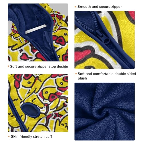 Screaming Chicken Girls Fleece Jacket Girls Fall Jacket Girls Zip Up Hoodie Girls Sherpa Jacket 2-10T3