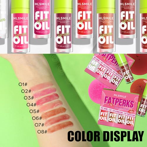 8 Colors Lip Oil Lip Glaze, Soft Brush Head Hydrating Lip Glow Oil,Shiny Transparent Lip Gloss Plumping,Long Lasting Nourishing Non-sticky Fresh Clear Smooth Lip Care (Set A＋B) - Thumbnail 5