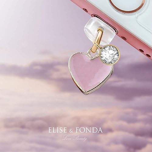 Miniatura 2 de ELISE & FONDA CP143 Puerto de carga USB anti polvo enchufe pequeño corazón rosa amor colgante encanto teléfono para iPhone 11XS MAXXRX8 Plus76S7SE