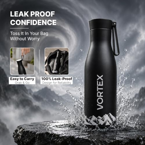 Image of The Better Home Vortex Series Insulated Water Bottle 860ml | Stainless Steel Vacuum Bottle | Hot 12 Hrs & Cold 16 Hrs | Leak Proof & Sweat Proof | BPA Free Sports Bottle for Gym, Travel, Office