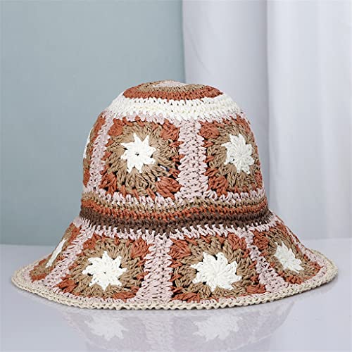 Chapeaux d'été en raphia haut de gamme fait au crochet avec large bord