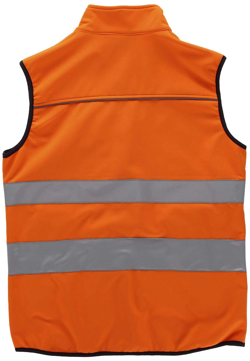 Work Team Chaleco workshell de Alta Visibilidad, Cintas Reflectantes de Diferentes tamaños. EN ISO 20471:2013 Hombre Naranja A.V. XXL