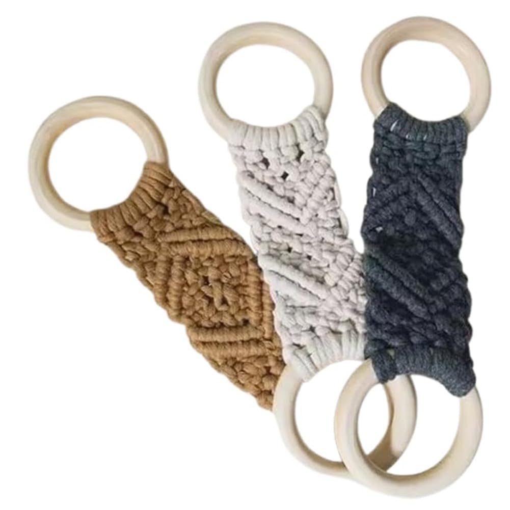 CTRLZS 3 PCS Hanging Kitchen Towels Ring Crochet Hanging Dish Towel Kitchen Towels with Hanging Loop Holder 10x2.56inch