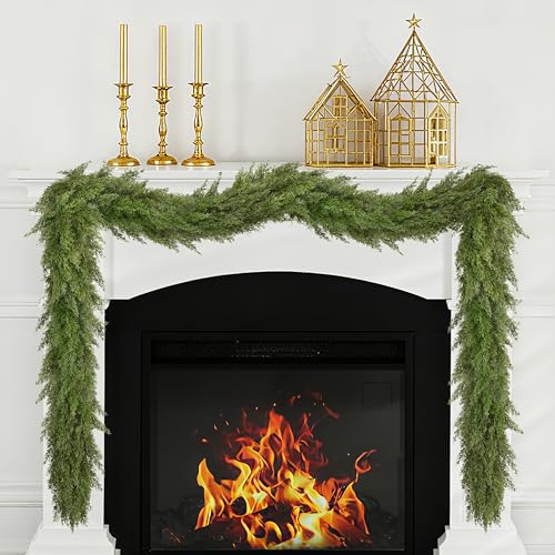 Palonu 1 Pack 6Ft Artificial Cedar Christmas Garland Thick Realis...