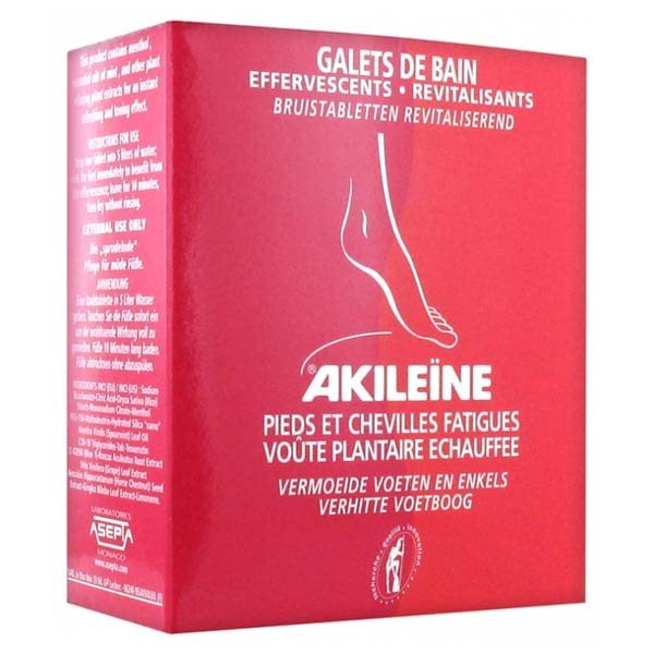 Akileine Galets de Bain 6 x 20g pour Peau Normale, Peau Sensible, Peau Sèche à Très Sèche
