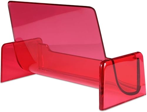 Miniatura 5 de Beauticom® Soporte de plástico para tarjetas de visita de color transparente para encimera (rojo transparente, 600 piezas (estuche maestro)